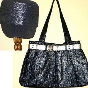 Denim handmade purse & cap